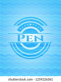 Pen water representation badge background.