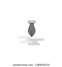 Pen Web Icon. Flat Line Filled Gray Icon Vector