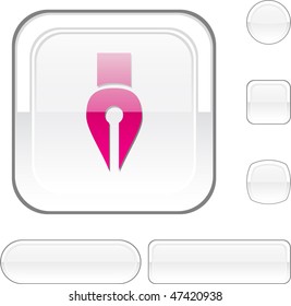 Pen white buttons. Vector illustration.
