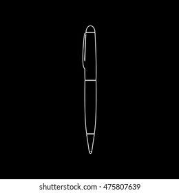 pen -  white vector icon