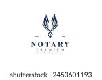 pen wings notary logo icon design with wings graphic symbol for writer, author logo template