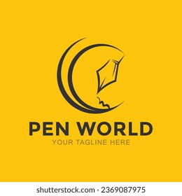 Pen World Super Logo Design