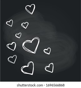 pen wrighting hearts on black