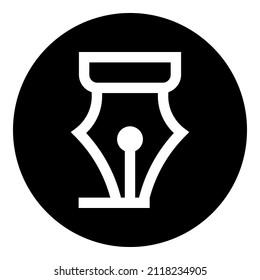 Pen Write Communication Glyph Flat Icon Isolated On White Background