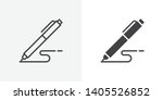 Pen, write icon. line and glyph version, Signature pen outline and filled vector sign. linear and full pictogram. Symbol, logo illustration. Different style icons set