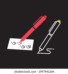 Lápiz, icono de escritura. versión de línea y glifo, contorno de la pluma de firma y signo vectorial relleno. pictograma lineal y completo. Símbolo, ilustración del logotipo. Conjunto de iconos de estilo diferente