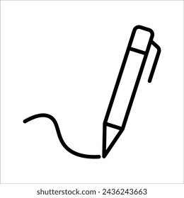 Pen, write icon. line and glyph versions, signature pen lines, and filled vector signs. linear and filled pictograms. Symbol, logo illustration.