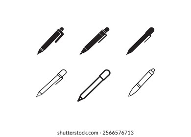 Pen, write icon. Signature pen outline and filled vector sign. linear and full pictogram. Symbol, logo illustration. Different style icons set