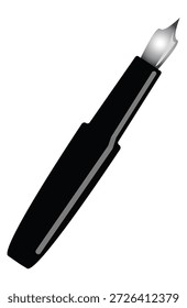 Pluma, icono de escritura. Estilo de contorno simple. Icono de pluma de dibujo. Símbolo de marca de tinta de escritura. Ilustración vectorial de lápiz de escritura.