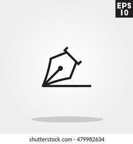 Pen write icon in trendy flat style isolated on grey background. Pen write  symbol for your design, logo, UI. Vector illustration, EPS10.