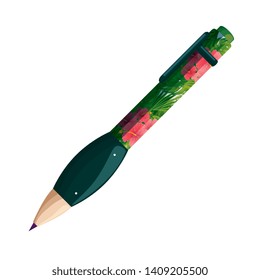 pen write ink with tropical fauna print
