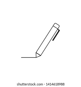 Pen, write line icon, outline vector sign, linear style pictogram isolated on white. Symbol, logo illustration. Editable stroke. Pixel perfect