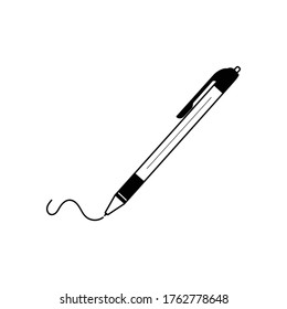 Pen, write line icon, outline vector sign, linear style pictogram isolated on white. Symbol, logo illustration. Editable stroke. Pixel perfect