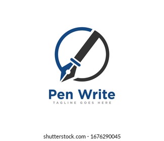 Pen Logo Icon Template Stock Vector (Royalty Free) 695912824