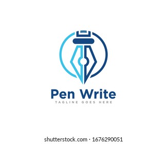 Pen Write Logo Icon Design Vector