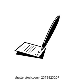 pen write a signature. agreement icon vector illustration. business deal design.