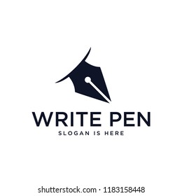 pen writer logo design template