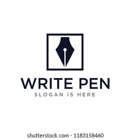 pen writer logo design template