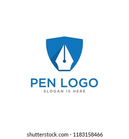 pen writer logo design template
