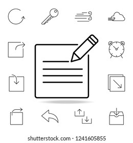 pen writes on paper icon. Detailed set of simple icons. Premium graphic design. One of the collection icons for websites, web design, mobile app