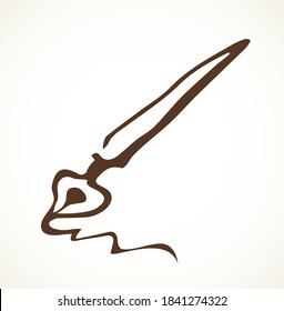 The pen writes on paper. Vector drawing