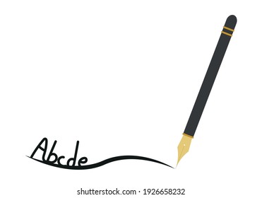 Pen writing a black stroke on white background.