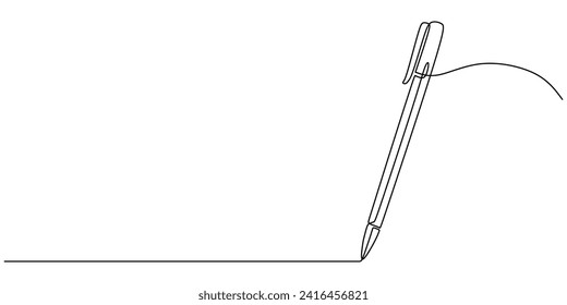 Stift zum Schreiben einer zusammenhängenden Kunstzeichnung. Vektorgrafik minimalistisches Bildungs-Symbol für Schüler.