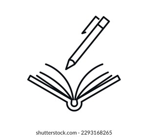 diseño de escritura de lápiz. Diseño vectorial de herramientas de escritura. ilustración vectorial de lápiz y libro.
