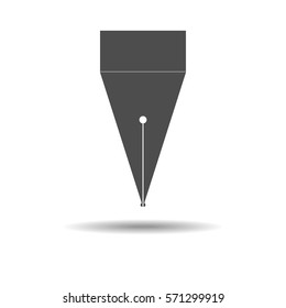 Pen for writing with ink. icon.