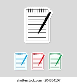  pen and writing pad icon - vector