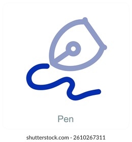 Pen and writing tools icon concept