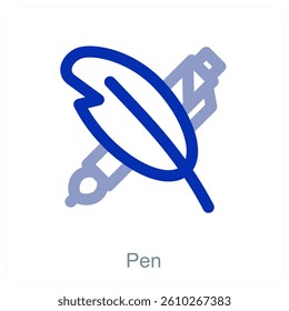Pen and writing tools icon concept