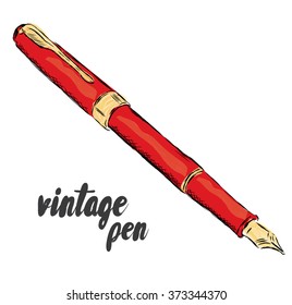 Pen for writing. Vector illustration for greeting card, poster, or print on clothes.