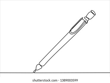 pen. writting. continuous line drawing