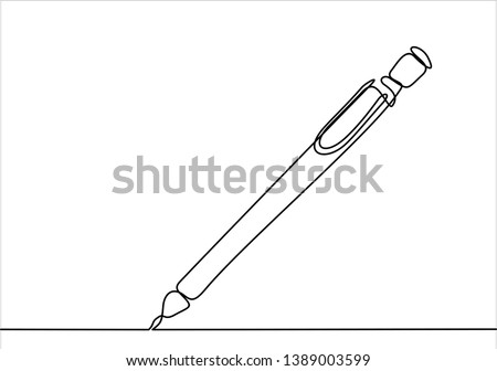 pen. writting. continuous line drawing