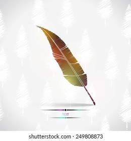 Pen yellow Vector illustration of a silhouette of a pen. Seamless background