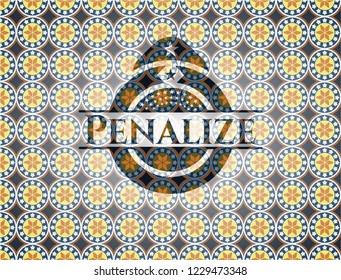 Penalize arabic style emblem. Arabesque decoration.