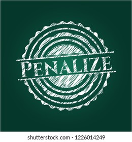 Penalize chalkboard emblem written on a blackboard