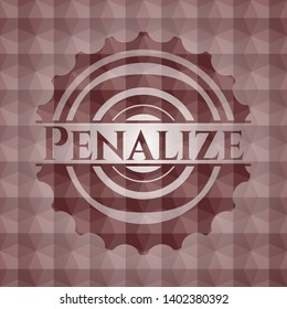 Penalize red seamless emblem with geometric background.