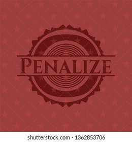 Penalize retro style red emblem