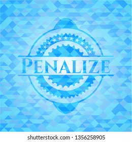 Penalize sky blue emblem with triangle mosaic background