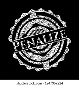 Penalize written on a chalkboard