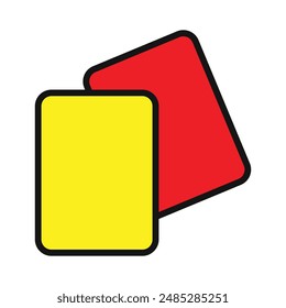 Penalty card sport icon Black line art vector