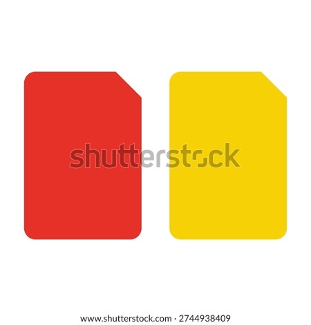 Penalty cards icon representing yellow and red warnings for soccer referee decisions and sports discipline