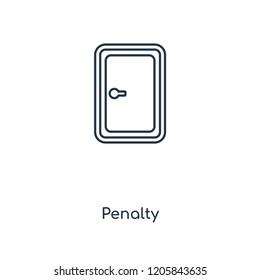 Penalty concept line icon. Linear Penalty concept outline symbol design. This simple element illustration can be used for web and mobile UI/UX.