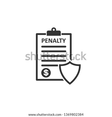 Penalty document icon in simple design. Vector illustration Stockfoto © 