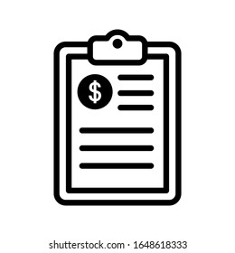 Penalty document icon vector. audit illustration sign. certificate symbol.
