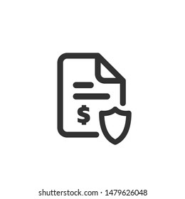 Penalty document icon. Vector illustration on white background.