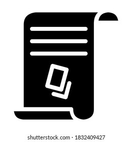Penalty Document, Paper, Punishment, Sanction for employee solid Glyph Icon