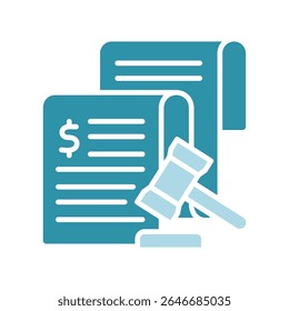 Penalty Fee dual tone blue color, mini illustration icon. use for modern concept, print, UI, UX kit, web and app development. Vector related to risk management, business, finance.